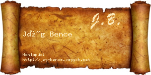 Jég Bence névjegykártya